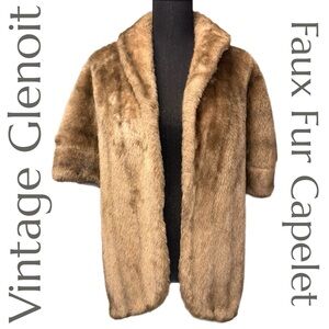 Vintage Glenoit Faux Fur Cape-let - Regal Brown - Plush Texture